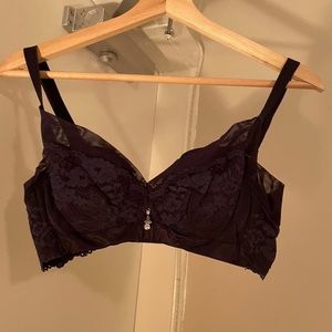 Navy blue lace bra